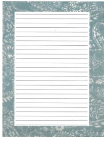 10 Sheets 5 Envelopes A4 Letter Writing Set: Boho blue white floral print - Picture 1 of 1
