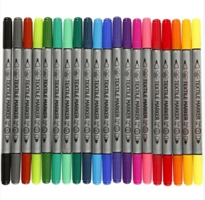 TEXTILMARKER DOPPELTE FILZSPITZE 2,3 & 3,6 MM SPITZE NUR £7,99 KOSTENLOSER VERSAND - Bild 1 von 3