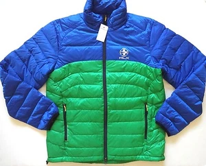New Ralph Lauren RLX Blue & Green Lightweight Winter Puffer Down Jacket Slim XXL - Picture 1 of 5