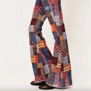 NWT! FP Free People Patchwork FLARE JEANS BELL BOTTOMS! RARE! HARD TO FIND! XO - Picture 1 of 11