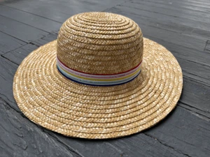 NWT Hanna Andersson Straw Hat with Rainbow Headband women's size Small - Picture 1 of 7