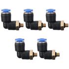 5pcs M5 Thread Male Elbow Fitting Brass&Plastic Quick Connector  Lock Fitting