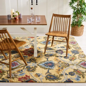SAFAVIEH Blossom BLM402D Handmade Gold / Multi Rug - Picture 1 of 30