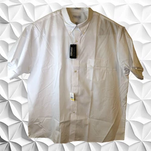 Van Heusen White Collared Short Sleeve Stain Shield Pocket 18 1/2 NWT - Picture 1 of 6