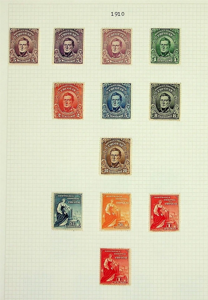 URUGUAY Sc 187-95 LH ISSUE OF 1910 - ARTIGAS - Image 1 of 1