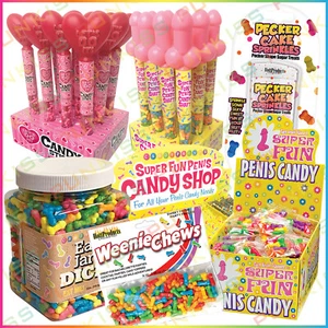 Penis Shaped Candyđź’‹Suck a Bag of Dicks Bachelorette Party Favor Fun Gift Hearts - Picture 1 of 23