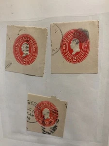 USA United States Stamps Postage 2 Cents Bright Red Used  (3 pcs) - Picture 1 of 4