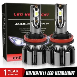 H11 H9 H8 LED Headlight Bulbs Kit 25000LM HIGH LOW Beam White 6000K 120W Bright - Picture 1 of 10