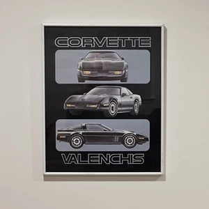 Rare 1980s Corvette Original Framed Vintage Car Poster - Picture 1 of 5