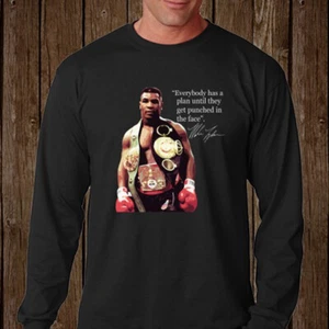 Camiseta negra manga larga Iron Mike Tyson Quotes talla S-2XL - Imagen 1 de 1