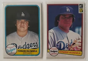 Fernando Valenzuela 1981 Fleer Rookie RC 1982 Donruss LA Dodgers Baseball Cards - Picture 1 of 4