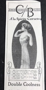 1917 C/B Corset Lingerie Underwear Ad Pretty Victorian Lady Risque For Time - Picture 1 of 5