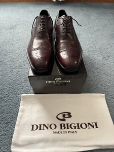 Dino Bigioni Mens Size US 10 Italian Leather Lace up Dress Oxford Brown Color - Picture 1 of 7