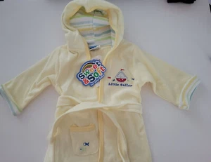 Infant Boys Sweet & Soft Brand Yellow Little Sailer Bathrobe Size 6-12 Months - Picture 1 of 8