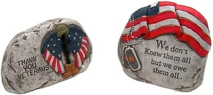 Military Veterans Memorial Stones, Home & Garden Decor, Set of 2-Assorted Sizes - Picture 1 of 6