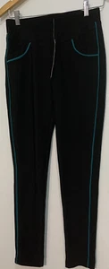 Women's Legging Black/Turquoise Front And Back Pockets ByNew Mix Size :M/L NWT - Picture 1 of 4