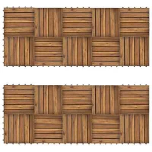 Decking Tiles Vertical Pattern 30 x 30 Acacia Set of 20 N8L6 - Picture 1 of 6