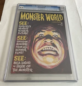 Vintage Warren MONSTER WORLD #5 CGC 8.0 10/65 Famous Monsters sister publication - Picture 1 of 3