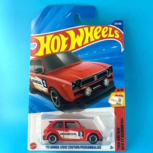HOT WHEELS 2025 '73 HONDA CIVIC CUSTOM RED 231/250 JBB42 THEN AND NOW CAMPBELL - Picture 1 of 2