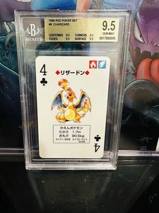 1996 Pokemon Red Poker Set Nintendo Playing Card Charizard #6 BGS 9.5 GEM MINT - Picture 1 of 2