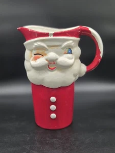 Vintage 1960 Holt Howard Winking Santa Pitcher Kitsch Christmas 7.5" - Picture 1 of 6