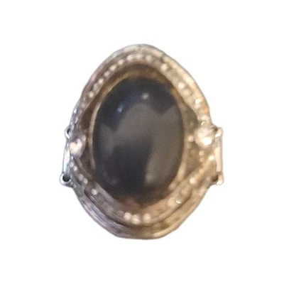 Anillo púrpura/negro en ajuste plateado talla única elástico Foto 1 de 4