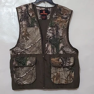 Game Winner Camo Hunting Vest Mens Outdoor Realtree Pockets Game Bag Brown Large - Picture 1 of 12