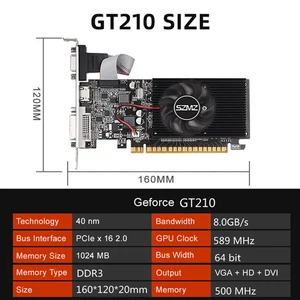 GT610/GT730/GT210 4/2/1GB Graphics Card 1257/1340Mhz Radiator Tube GPU Display C - Picture 1 of 24