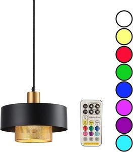 Battery Pendant Light RGB Dimmable w/ Remote – Modern Hanging Fixture - Picture 1 of 6