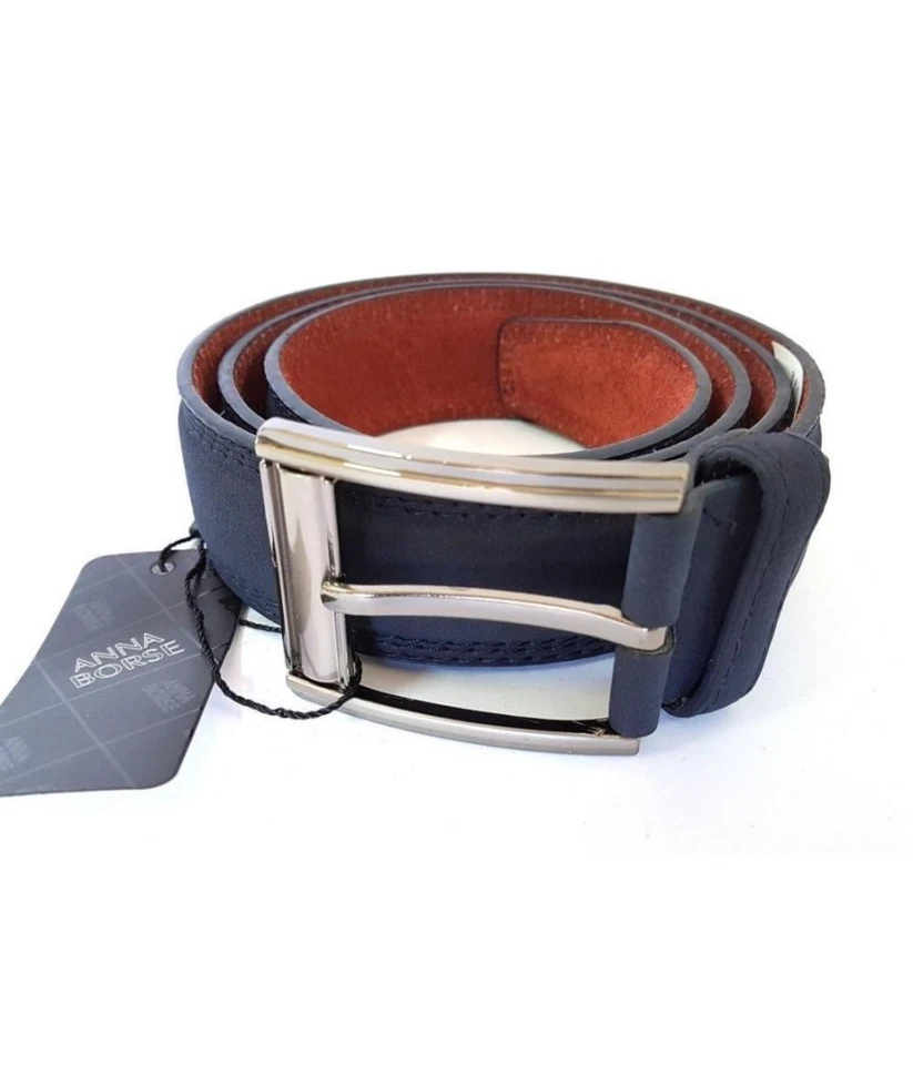 Cinta Cintura Uomo Pelle Blu M1291 Elegante Glamour Fashion Alla Moda - Immagine 1 di 1