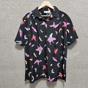 A PERSONAL TOUCH Camicia donna nera farfalla hawaiana manica corta XL - Foto 1 di 7