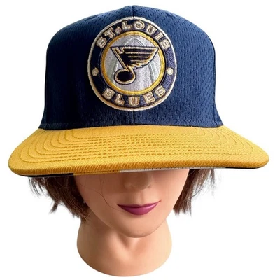 Reebok St Louis Blues NHL Hockey Ball Cap Blue/ Yellow Snapback - Image 1 of 4