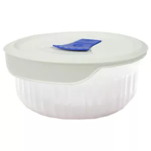 Corningware FS16 16oz/ 473mL White Casserole Dish & White Vented Lid W/Blue Tab - Picture 1 of 5