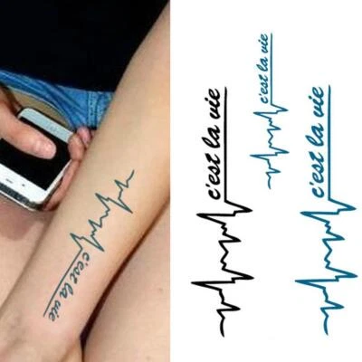 C'est la Vie Impermeable Tatuajes Temporales Brazo Mujeres I0H1UK- Pegatina Falsa Hombres S2S6 Foto 1 de 4