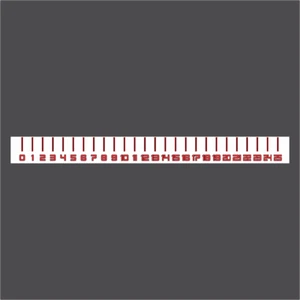 25" RED/WHITE Fish Ruler Carpet Graphic Decal Non-Skid for Bass Boat 700-124 - Picture 1 of 1