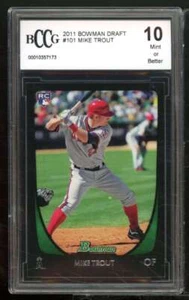 2011 Bowman Draft #101 Mike Trout Rookie Card BGS BCCG 10 Mint+ - Picture 1 of 10