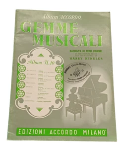 Gemme Musicali Album Accordo N.10 8 Brani Spartiti Pianoforte Facili Usato - Picture 1 of 10