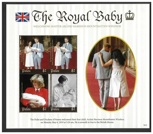 Palau 2019 The Royal Baby Sheetlet of 4 Stamps Mint Unhinged 23-4 - Picture 1 of 1