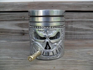 Skull Piston Face Big Diesel Piston 7MM REM MAG Shell Case Cigar - Picture 1 of 8
