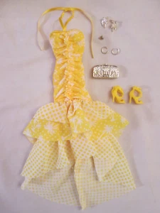 Teresa 35th Anniversary Barbie Doll Complete Outfit Yellow Dress Gold Purse - Picture 1 of 6