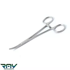 Abrazadera de bloqueo quirúrgica curva Kelly fórceps arteria hemostática fórceps dentados CE - Imagen 1 de 2