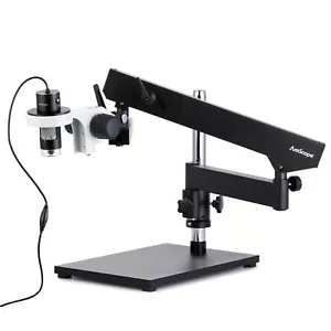 AmScope 10X-280X 8MP Handheld USB LED Polarized Microscope+Articulating Arm+Base - Picture 1 of 8