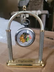 Chicago Blackhawks pocket watch with display stand NHL hockey - Picture 1 of 4