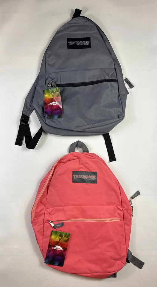 Trailmaker Juego Clásico-2 Mochilas Escuela Senderismo Camping Gris y Rosa NUEVO. Foto 1 de 4
