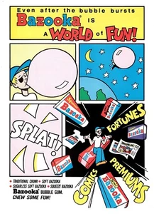VINTAGE 1991 Bazooka Bubble Gum Druck Anzeige - Bild 1 von 1
