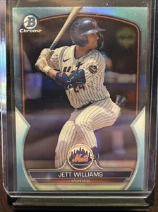 2023 Bowman Chrome Jett Williams Sky Blue Refractor BDC-89 Mets - Picture 1 of 2