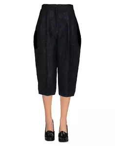 DOLCE & GABBANA Black Floral Print Brocade Cropped Culottes Pants Wide leg S-M - Picture 1 of 20