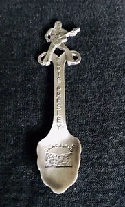 Collectible Pewter Elvis Presley Graceland Guitar Silver Metal Scalloped Spoon Q - Picture 1 of 2