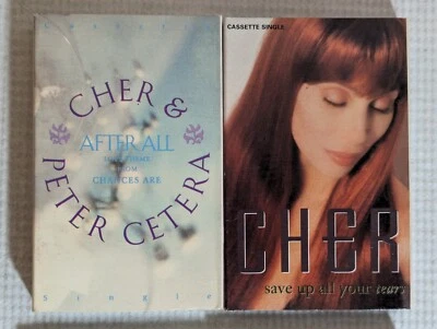 Lot 2 Cher Peter Cetera Cassette Singles After All Save up all your Tears Tested Foto 1 de 2