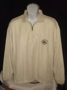 VTG. TOMMY BAHAMA BUNGALO BRAND RELAX IVORY POLY/NYLON 1/2 ZIP WINDBREAKER SZ. M - Picture 1 of 9